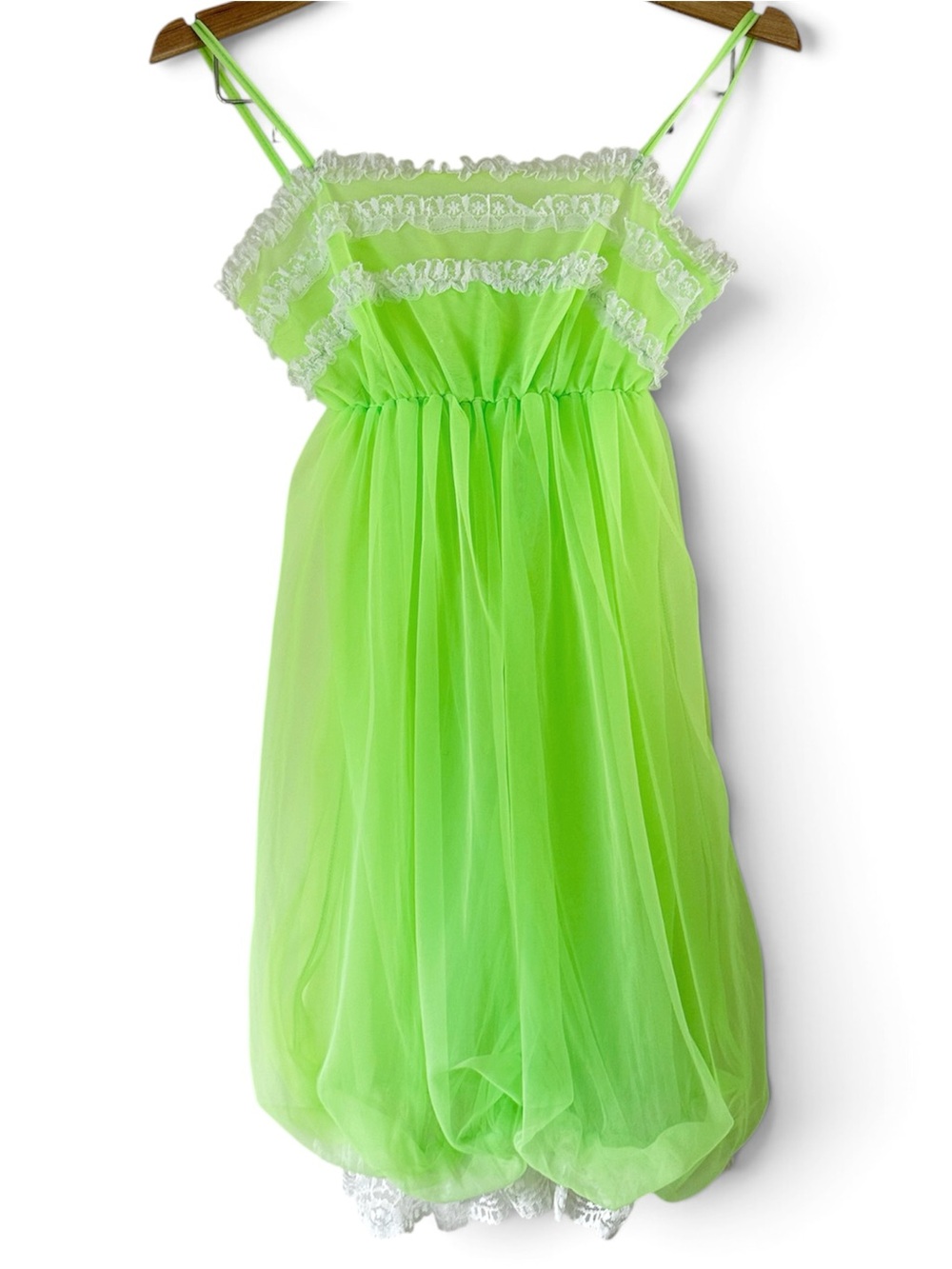 Vintage 50s Neon Green Sheer Romper Nightie